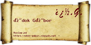 Ádok Gábor névjegykártya